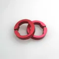 Anello di bloccaggio manubrio bici in lega di alluminio rosso, accessorio resistente. - Rosso