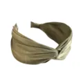 Samt breiter Haarreif mit Kreuzung Design elegante Damen Haarspange Alltag Mode Style - Armeegrün