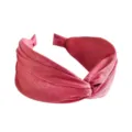 Dunkelrosa Samt breiter gedrehter Haarreif für Damen, stilvolles handgemachtes Haaraccessoire. - Fuchsia