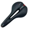 Ergonomic comfortable bicycle saddle with memory foam, hollow design for mountain bike riding. - Double Rail / Red