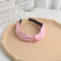 Pink knotted headband with cute cherry print, stylish hair accessory for women daily wear. - Cherry Print / Pink