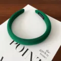 Green wide padded headband, comfortable fabric hair hoop for women and daily stylish look. - Sea Green