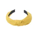 Diadema con nudo amarilla color sólido accesorio para el pelo ancho estilo elegante chic - Amarillo