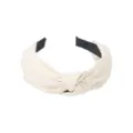 Diadema de tela con nudo ancho minimalista de color sólido accesorio para el cabello moda - Blanco Roto