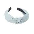 Light blue knotted headband with ribbed texture, wide brim minimalist hair accessory for daily use. - Light Green