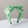 Diadema de lazo de gasa de burbuja verde claro accesorio de pelo ancho y dulce variante - Verde