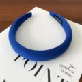 Blue padded fabric headband for women, thick sponge hair hoop, elegant daily hair accessories - Klein Blue