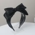 Diadema con lazo de gasa negra ala ancha bonito accesorio para el pelo de mujer elegante - Negro