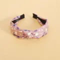 Modieuze stoffen bloemknoop brede haarband retro vintage haaraccessoires voor vrouwen - Roze