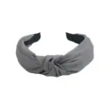Diadema de tela con nudo gris accesorio para el cabello ancho liso vista detallada - Gris