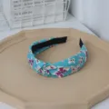 Diatema de tela con estampado de mariposa azul, diadema nudo vintage para mujeres y ninas uso diario. - Verde