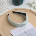 Diadema ancha de tela con nudo floral estilo coreano lindo accesorio para el cabello - Verde
