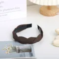 Cerchietto intrecciato marrone da donna, elegante cerchietto per capelli minimalista. - Marrone scuro