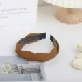 Cerchietto intrecciato marrone da donna, elegante fascia per capelli per trucco e uso quotidiano. - Marrone chiaro