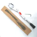 Cavalletto laterale per bici in lega di alluminio, argento nero regolabile per mountain bike. - Con Scatola e 1 Chiave / Bianco