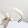 Diadema acolchada de cuadros amarillos dulce accesorio para el pelo estilo preppy macaron - Amarillo