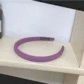 Purple sponge thin hair hoop detail view, trendy candy color headband for daily washing and styling. - Dark Violet