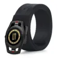 Men's nylon canvas tactical belt with stylish automatic metal buckle casual wear. - S-Clasp / Dragon Pattern Black