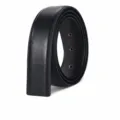 Black leather belt strap replacement without buckle, 2.4cm width, premium genuine leather material. - 2.4cm Pin Buckle Punched Strap / 105cm