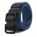Ceinture en toile de nylon tactique pour hommes avec boucle métallique automatique. - Bleu Marine (Boucle Noire)