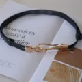 Women's black thin leather belt with gold hook buckle, stylish dress and coat accessory - Black