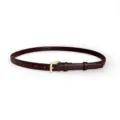 Women minimalist slim leather belt retro dark red waist strap for jeans suit dress decoration - Coffee