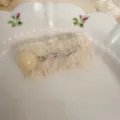 Detailed view of a sweet beige lace hair clip featuring a pearl ball and sparkling rhinestones. - Square Rhinestone Round Ball Duckbill Clip