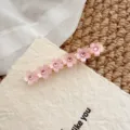 Sweet pink cherry blossom rhinestone hair clip for women, elegant floral side bobby pin accessory. - Side Clip / Pink Rhinestone Flower