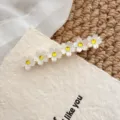 Sweet floral hair clip with yellow rhinestones, cute hairpin for women and girls daily wear. - Side Clip / White Rhinestone Flower
