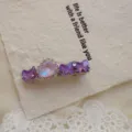 fermaglio per capelli con fiocco in cristallo viola forcina strass donna accessori - Viola