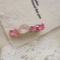 Squisita molletta per capelli con strass rosa per donne, grazioso fermaglio farfalla. - Rosa