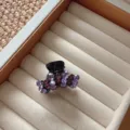 Squisito fermaglio per capelli con strass viola, piccola clip elegante per le vostre acconciature chic. - Viola