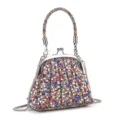 Elegant pearl and crystal embellished kiss-lock evening bag for women party handbag. - 20x9x13cm / Rainbow