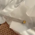 Fermaglio capelli rettangolo strass cristallo lucido molla dettaglio vista. - Zircone Giallo
