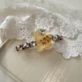 Elegante molletta per capelli a cuore con strass fermaglio becco d'anatra donna moda - Giallo Vintage