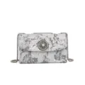Chic 2024 embroidered small square bag with stylish chain and elegant rhinestones for women. - White