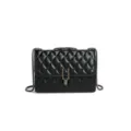 Black quilted chain shoulder bag with elegant metallic lock for women fashion style. - 20*8*13 / Black