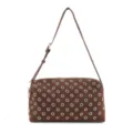 Brown suede shoulder bag with metal grommets, punk retro underarm bag for daily commuting. - 27*14*14 / Brown with Silver