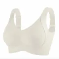 Plus size seamless wireless bra for women comfortable daily push up undergarment solid color - S / Tops / White