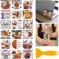 Watercolor sports transfer stickers DIY decal for water bottles cups laptops and crafts - 18 Pieces/Pack / Ball Sports & Drinks