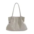 Borsa a tracolla in morbida pelle minimalista da donna grande borsa tote casual. - Senza Ciondoli / Grigio Latte