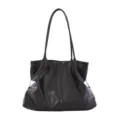 Borsa a spalla morbida in pelle marrone scuro, shopper capiente da donna elegante. - Senza Ciondoli / Ebano Caffè