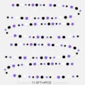 Halloween party round dot paper garland hanging decorations purple black white 4pcs. - Purple and Black Large and Small Round Garland