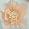 Fiore di carta crespa pesca per decorazione festa di matrimonio fiore artificiale fatto a mano. - 20cm / Pesca