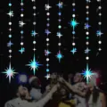 Ghirlanda di carta con stelle e cerchi olografici 3.5M decorazione sospesa per festa di compleanno - 1.5m / Ghirlanda Olografica Stella E Disco