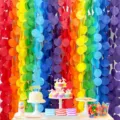Ghirlenda di cerchi di carta arcobaleno sfondo appeso per festa e decorazione di nozze - Set da 7 pezzi / Colorato