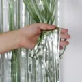 Rideau a franges mat pour decoration de mur de fond de mariage de fete d'anniversaire - Vert Clair Mat