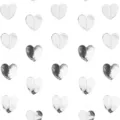 Ghiera sospesa in carta a cuore specchiato argento per feste, matrimoni e compleanni. - Ghirlanda Cuore Argento Specchio 2M
