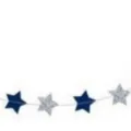 Ghirlanda di carta a stelle blu e argento per decorazione festa di compleanno 2M lunga - Stella Blu d'Argento