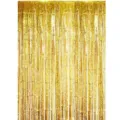 Cortina de flecos dorados, fondo metálico brillante para fiesta de cumpleaños boda 2m - 1 m de ancho, 2 m de alto / Dorado
